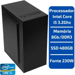 CPU - Intel Core i5 3.3Ghz 4ª Ger /Memória 8Gb/DDR3 /SSD 480Gb / Fonte 230W
