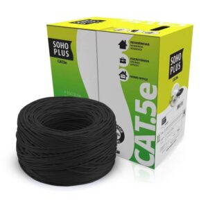 Cabo De Rede Lan 4 Pares Cat5e 305m Preto 100% Cobre SOHO PLUS Furukawa