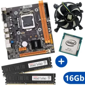Kit - Proc Intel Core i7 3.4Ghz 4a Ger com Cooler + Placa Mãe 1150 H81M Brazil Pc + Memória 16Gb/DDR3
